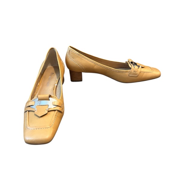 Etienne Aigner Shoes - Vintage Etienne Aigner Solo Sand Suede Leather Buckle Moc-Toe Slip -On Loafers 6